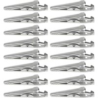 60 Stück 35 mm silberne Test-Krokodilklemmen aus Metall, elektrische Krokodilklemmen, Krokodilklemmen in Krokodilmaulform, speziell für die von AHLSEN