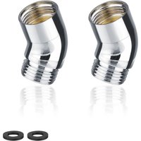 Ahlsen - Adapter, 2 Stück 135° Winkel-Neigungs-Duschkopf-Adapter, Messing-Handbrause-Adapter, geeignet für Handbrausen von AHLSEN