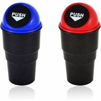 Ahlsen - Auto-Mülleimer (2 Stück), universeller kleiner Mülleimer für Auto, Mini-Kunststoff-Mülleimer, Kfz-Aufbewahrungs-Mülleimer (rot + blau) von AHLSEN