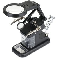 Ahlsen - Dritte Hand, 3X/4,5X/25X Multifunktionale Dritte Hand, mit 10 LED-Ständerlupe mit Lupen-Lötkolbenständer für Löthobbys von AHLSEN