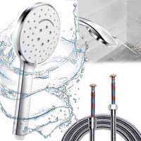 Ahlsen - Duschkopf mit 2 m Schlauch, Badezimmer-Duschhandbrause mit leistungsstarkem Strahlmodus, Hochdruck-Handbrause mit Reinigungsbürste, großer Ahlsen - Duschkopf mit 2 m Schlauch, Badezimmer-Duschhandbrause mit leistungsstarkem Strahlmodus, Hochdruck-Handbrause mit Reinigungsbürste, großer von AHLSEN