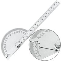 Edelstahl-Winkelmesser, 0–180° Winkel-Goniometer mit 140 mm Messlineal, Metall-Winkelmesser mit Feststellschraube, Universal-Winkelmesser, Malen, von AHLSEN