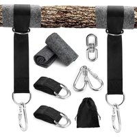 Ahlsen - Hängemattengurt, 1,5 m Baumschaukelgurt, mit 2 D-Ringen, Karabinern und Schutzpolsterung für Bäume, Hängemattenbaumbefestigung, für Ahlsen - Hängemattengurt, 1,5 m Baumschaukelgurt, mit 2 D-Ringen, Karabinern und Schutzpolsterung für Bäume, Hängemattenbaumbefestigung, für von AHLSEN