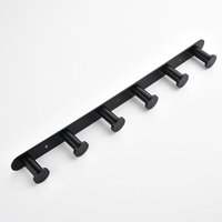 Ahlsen Handtuchhaken, Wandgarderobe, Badezimmer- und Küchengarderobe, Schraubhaken, Wandgarderobe mit 6 Haken, mattschwarzes Finish aus Edelstahl Ahlsen Handtuchhaken, Wandgarderobe, Badezimmer- und Küchengarderobe, Schraubhaken, Wandgarderobe mit 6 Haken, mattschwarzes Finish aus Edelstahl von AHLSEN