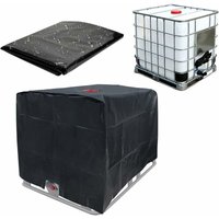 IBC-Schutzhülle für 1000 l Wassertank, Schutzhülle für IBC-Tank, Regenwassertank (schwarz), 120 x 100 x 116 - Ahlsen von AHLSEN