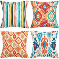 Kissenbezüge, Leinen, Schlafzimmer, dekorativer Boho-Kissenbezug, bunt, modern, für Schlafzimmer, Wohnzimmer, Büro, Auto, Sofa – 45 x 45 cm – 4er-Set Kissenbezüge, Leinen, Schlafzimmer, dekorativer Boho-Kissenbezug, bunt, modern, für Schlafzimmer, Wohnzimmer, Büro, Auto, Sofa – 45 x 45 cm – 4er-Set von AHLSEN