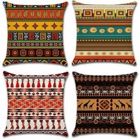 Ahlsen - Kissenbezug, 4er-Set, Baumwolle und Leinen, buntes Waldblumen-Blätter-Muster, dekorative Kissenbezüge, Dekoration für Sofa, Schlafzimmer, Ahlsen - Kissenbezug, 4er-Set, Baumwolle und Leinen, buntes Waldblumen-Blätter-Muster, dekorative Kissenbezüge, Dekoration für Sofa, Schlafzimmer, von AHLSEN