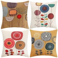 Kissenbezug, Kissenbezug 45 x 45 cm, 4er-Set, dekorative Kissenbezüge, Blumen, Meeresleben, tropisches Pflanzenmuster für Sofa, Wohnzimmer, Stuhl Kissenbezug, Kissenbezug 45 x 45 cm, 4er-Set, dekorative Kissenbezüge, Blumen, Meeresleben, tropisches Pflanzenmuster für Sofa, Wohnzimmer, Stuhl von AHLSEN