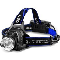 Leistungsstarke LED-Stirnlampe, wiederaufladbar, Stirnlampe, verstellbare Scheinwerferlampe, 3 Modi, LED-Frontlicht mit USB-Kabel und 2 Leistungsstarke LED-Stirnlampe, wiederaufladbar, Stirnlampe, verstellbare Scheinwerferlampe, 3 Modi, LED-Frontlicht mit USB-Kabel und 2 von AHLSEN