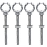 M10 x 100 mm Ringschrauben, M10 Ringschrauben mit metrischem Gewinde, Edelstahl zur Befestigung und Aufhängung, 4 Stück - Ahlsen M10 x 100 mm Ringschrauben, M10 Ringschrauben mit metrischem Gewinde, Edelstahl zur Befestigung und Aufhängung, 4 Stück - Ahlsen von AHLSEN