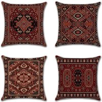 Persische geometrische dekorative Kissenbezüge, Heimdekoration, 4er-Set, orientalische Ikat-Dekokissen, 45,7 x 45,7 cm - Ahlsen Persische geometrische dekorative Kissenbezüge, Heimdekoration, 4er-Set, orientalische Ikat-Dekokissen, 45,7 x 45,7 cm - Ahlsen von AHLSEN