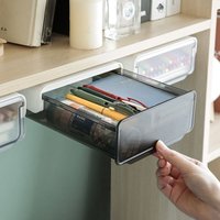 Ahlsen Selbstklebende Untertisch-Aufbewahrungsbox aus Kunststoff für den Schreibtisch, versteckte Schublade, kleine unsichtbare Ahlsen Selbstklebende Untertisch-Aufbewahrungsbox aus Kunststoff für den Schreibtisch, versteckte Schublade, kleine unsichtbare von AHLSEN