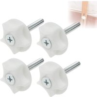 Ahlsen Set mit 4 M8 x 50 mm Gewindeschrauben-Nivellierfüßen mit weißem Kunststoffsockel, verstellbarer Stellfuß zum Nivellieren der Möbelbeinhöhen von AHLSEN