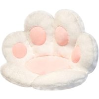 Sitzkissen, Katzenpfoten-Rückenkissen, Sitzkissen, süßes Katzenpfoten-Stuhlkissen, Sitzkissen, Plüschkomfort (70 x 60 cm, weiß) - Ahlsen von AHLSEN