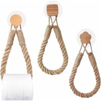 Stück Wand-Toilettenpapierhalter Seilhalter Toilettenpapierhalter Wandhalterung Vintage Holz Metall und Hanfseil - Ahlsen von AHLSEN