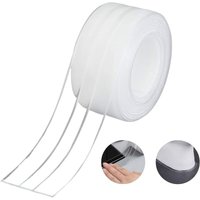 Badezimmer-Dichtungsstreifen, doppellagiges Silikon, selbstklebend, weiß, wasserdicht, gegen Schimmel und Kakerlaken, für Küchenspüle, 38 mm x 3,2 m von AHLSEN