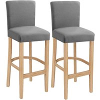 Barstuhlbezüge, waschbar, dehnbar, abnehmbarer Stuhlbezug für kurze Drehstühle, Esszimmerstühle, Rückenlehnen, Barhocker, Stühle (hellgrau, 2 Stück) von AHLSEN