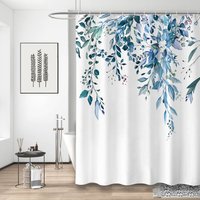 Ahlsen - Blumen-Duschvorhang mit 12 Haken, wasserdichter Badezimmervorhang aus Polyester, beschwerter Saum, maschinenwaschbar, schnell trocknend, 150 Ahlsen - Blumen-Duschvorhang mit 12 Haken, wasserdichter Badezimmervorhang aus Polyester, beschwerter Saum, maschinenwaschbar, schnell trocknend, 150 von AHLSEN