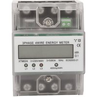 Dreiphasiger 4-Leiter-Energiezähler 220/380 v 5-80 a Energieverbrauch kWh Zähler DIN-Schienenmontage Digitaler Stromzähler mit von AHLSEN