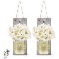 Einmachglas-Wandleuchten mit Fernbedienung, rustikale Schlafzimmer-Wanddekoration (2er-Set) - Ahlsen von AHLSEN