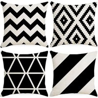 Kissenbezug mit geometrischem Muster, Kissenbezug für Sofa, Zuhause, Wohnzimmer, Schlafzimmer, Heimdekoration, 45 x 45 cm, Schwarz - Ahlsen von AHLSEN