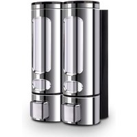 Manueller Seifenspender aus abs für Duschgel, Shampoo oder Handreiniger - 2 x 400 ml - Chrom - Ahlsen Manueller Seifenspender aus abs für Duschgel, Shampoo oder Handreiniger - 2 x 400 ml - Chrom - Ahlsen von AHLSEN