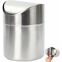 Mini-Mülleimer für die Arbeitsplatte, Edelstahl, Mini-Mülleimer für die Arbeitsplatte, Mini-Tisch-Mülleimer mit Deckel für Esstische, Schreibtische von AHLSEN