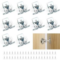 Ahlsen - Möbelverschlüsse, 10 Stück, Schranktürschnäpper, Doppelrollen-Schranktürschnäpper für Schrank, Silber von AHLSEN
