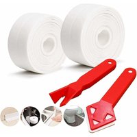 Ahlsen - Rollen-Dichtungsstreifen und Dichtungswerkzeug, Badewannenstreifen, selbstklebendes Dichtungsband, für Küche, Badezimmer, Ecke, 4 Stück von AHLSEN