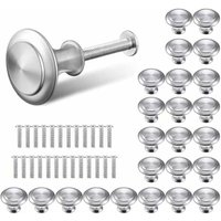 Silberner Schubladen-Türgriff, runde Türknöpfe, silberne runde Schubladengriffe, 30 mm Möbelknopf, zum Anbringen an Möbelgriffen für Schrank, Küche von AHLSEN
