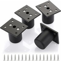Ahlsen - Stück verstellbare Möbelbeine, Bettbeine, Möbelfüße aus Aluminiumlegierung für Boxspring, Kleiderschrank, Tisch (schwarz, Höhe 50 mm), von AHLSEN