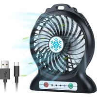 Ahlsen - USB-Ventilator, tragbarer Mini-Ventilator, kleiner Ventilator, 3 einstellbare Geschwindigkeiten, wiederaufladbarer Mini-USB-Ventilator, von AHLSEN