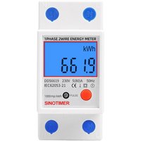 Ahlsen - Unter einphasiger Stromzähler, 80 a max. modular, einfacher Tarif, LCD-Display. von AHLSEN
