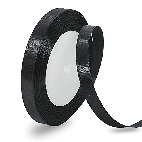 Satinband Schwarz 6mm, 22 Meters Dekoration Geschenkband breit Schleifenband, Stoffband für Hochzeit, Taufe und Geburtstag Geschenke Satinband Schwarz 6mm, 22 Meters Dekoration Geschenkband breit Schleifenband, Stoffband für Hochzeit, Taufe und Geburtstag Geschenke von AHOMAME