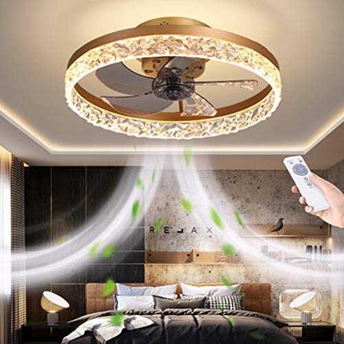 AHQX Deckenventilator LED Mit Lampe 66W Ultra-Leise Deckenventilator Beleuchtung Fernbedienung Dimmbar Fan Deckenlampe Moderne Invisible Fan Deckenleuchte Wohnzimmer Esszimmer Ventilator Lampe,Gold… von AHQX