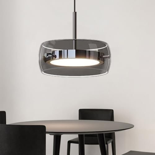 AHQX LED Pendelleuchte Kristall Glas Hängelampe Esstisch LED Hängeleuchte Höhenverstellbar Für Esszimmer Wohnzimmer, Vintage-Industriedesign Dimmbar Deckenleuchte(1 Lichter) von AHQX