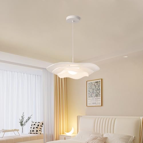 AHQX Moderne Blume Kronleuchter Kreative Blütenblatt Kronleuchter Weiß Acryl Lampenschirm Höhenverstellbar Geeignet Für Esszimmer Wohnzimmer Schlafzimmer Villa (Glühbirne Nicht Enthalten) von AHQX