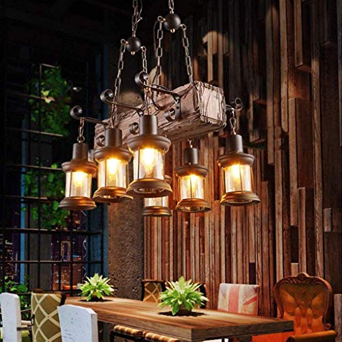 E27 Holz Retro Pendelleuchte Vintage Pendellampe Loft Bar Wohnzimmer Kronleuchter Eisen Lampenschirm Höhenverstellbar Industrie Holz Kreative Hängelleuchte Bar Cafe Dekoration 6 Köpfe Lichter E27 Holz Retro Pendelleuchte Vintage Pendellampe Loft Bar Wohnzimmer Kronleuchter Eisen Lampenschirm Höhenverstellbar Industrie Holz Kreative Hängelleuchte Bar Cafe Dekoration 6 Köpfe Lichter von AHQX
