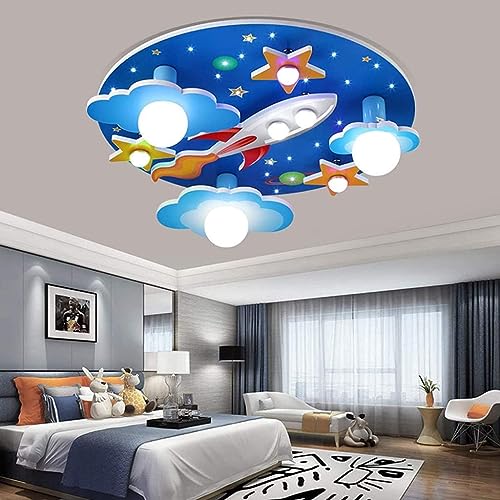 Kinder Deckenlampe LED Acryl Deckenleuchte Moderne Minimalistische Kreative Kreisförmige Deckenbeleuchtung Junge Mädchen Universum Cartoon Kronleuchter Schlafzimmerlampe Wohnzimmer Kindergarten … von AHQX