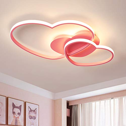 LED Deckenleuchte Dimmbar Kinderzimmerlampe Junge Mädchen Schlafzimmer Deckenlampe 40W Mit Fernbedienung Liebe Herz Design Acryl Metall Deckenbeleuchtung Für Esszimmer Decke Leuchte Deckenlicht,Rosa … von AHQX