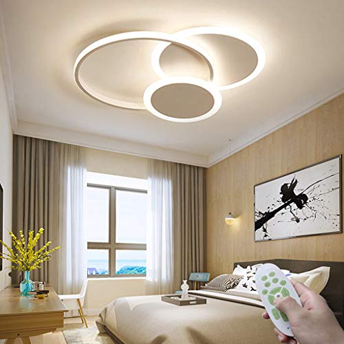 LED Deckenleuchte Wohnzimmer Deckenlampe Rund Moderne Deckenlicht Dimmbar Mit Fernbedienung 3000K-6000K Metall Acryl Schlafzimmer Restaurant Arbeitszimmer Beleuchtung Innenleuchte,Weiß,42 * 6CM/32W von AHQX