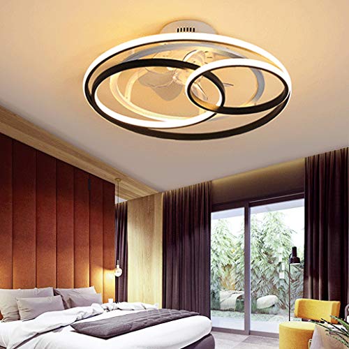 LED Deckenventilator Mit Beleuchtung Modern Dimmable Wind/Lichtquelle Einstellbar Fan Deckenleuchte Ultra Leise Lüfter Deckenleuchte Acryl Lampenschirm Wohnzimmer Ventilator Deckenlampe,58CM/60W von AHQX