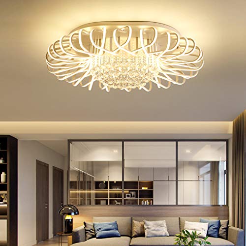 LED Dimmbar Deckenleuchte Modern Kristall Design Deckenlampe Minimalistische Innen Decke Leuchte Mit Fernbedienung Beleuchtung Warme Romantische Schlafzimmer Wohnzimmer Studierzimmer Büro,50cm/84w LED Dimmbar Deckenleuchte Modern Kristall Design Deckenlampe Minimalistische Innen Decke Leuchte Mit Fernbedienung Beleuchtung Warme Romantische Schlafzimmer Wohnzimmer Studierzimmer Büro,50cm/84w von AHQX
