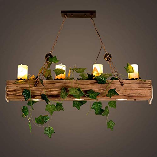 LED Industrie Pendelleuchte Retro Holz Hängeleuchte Vintage Marmor Pendellampe Höhenverstellbar Loft Kronleuchter Eisen Glas Metall Lampenschirm Edison Hängelampe Wohnzimmer Bar Cafe von AHQX