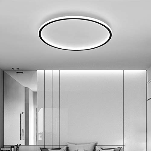 Runde Deckenleuchte LED Moderne Minimalistische Mode Deckenlampe Schwarzer Rahmen Acryl Decken Leuchte Für Wohnzimmerlampe Schlafzimmerlampe Esszimmer Arbeitszimmer Flur Büro Villa,40cm/6500k/50w von AHQX