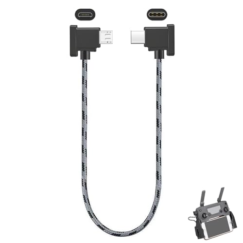 AHRLIC Typ-C auf Micro-USB-Kabel für DJI Fernbedienung, 30 cm, rechtwinkliges USB-C-Drohnenkabel, kompatibel mit DJI Mavic Mini SE, Mini 2 Pro Zoom, Mavic Pro Platinum, Schnelllade-Datenkabel AHRLIC Typ-C auf Micro-USB-Kabel für DJI Fernbedienung, 30 cm, rechtwinkliges USB-C-Drohnenkabel, kompatibel mit DJI Mavic Mini SE, Mini 2 Pro Zoom, Mavic Pro Platinum, Schnelllade-Datenkabel von AHRLIC