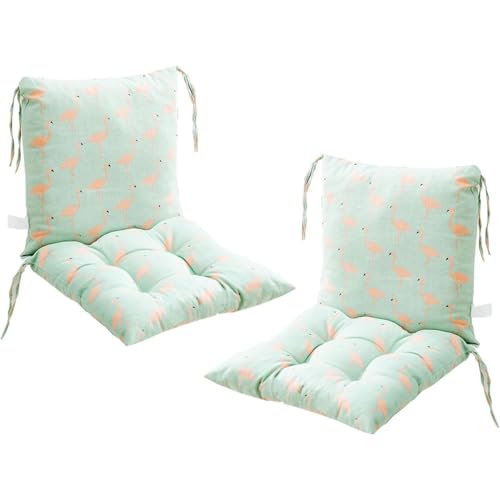 AHSBND 2er Pack Stuhlkissen Mit Rückenlehne Sitzkissen Rückenpolster Mit Gurtband Niedriglehnenkissen Gartenstuhlkissen 40x80cm Abnehmbares Rückenpolster(F-Style) von AHSBND