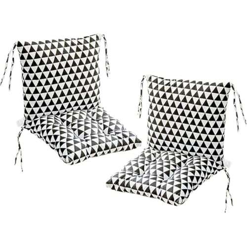 AHSBND 2er Pack Stuhlkissen Mit Rückenlehne Sitzkissen Rückenpolster Mit Gurtband Niedriglehnenkissen Gartenstuhlkissen 40x80cm Abnehmbares Rückenpolster(L-Style) von AHSBND