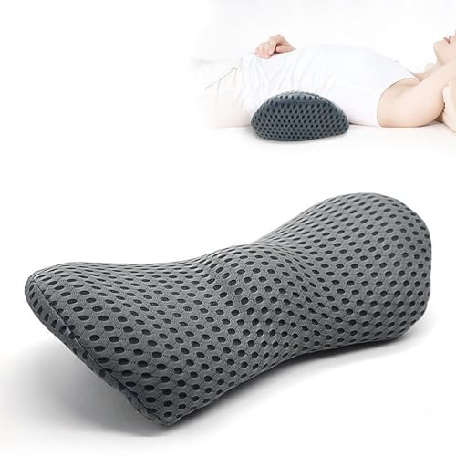 AHSBND Lendenwirbelkissen Memory Foam Lendenkissen: Rückenstützkissen Ergonomisches Druckentlastung Rückenkissen Rückenpolster für Bett Stuhl Auto Bürostuhl (Grau) von AHSBND