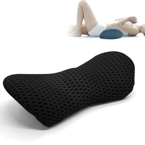 AHSBND Lendenwirbelkissen Memory Foam Lendenkissen: Rückenstützkissen Ergonomisches Druckentlastung Rückenkissen Rückenpolster für Bett Stuhl Auto Bürostuhl (Schwarz) von AHSBND